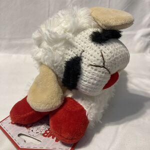 Multipet Sock Face Lambchop Dog Toy Plush  12" squeaker